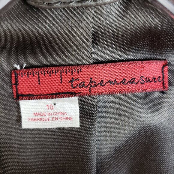 Anthropologie Tapemeasure 100% Leather Jacket Blazer Pockets Taupe Brown size 10 - Picture 7 of 16